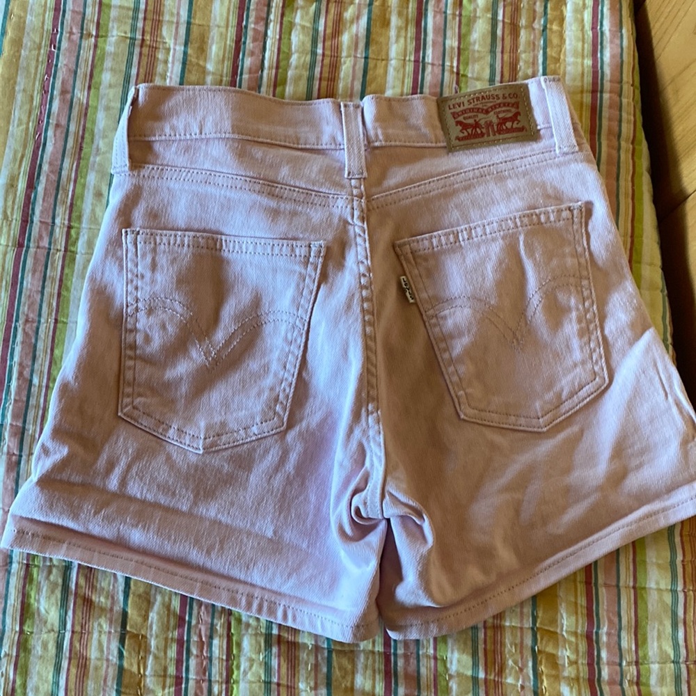 Levi’s light pink high rise jean shorts 24